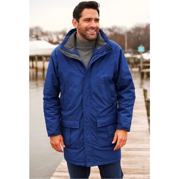 Lands' End Other - Lands' End Mens Squall Parka Waterproof Fleece Lined Polartec Jacket Blue XXL